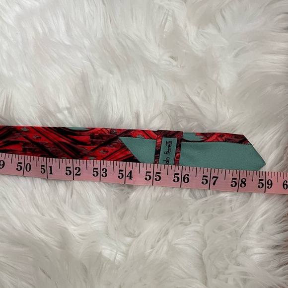 Italo Ferretti | Red and Blue 100% Seta-Silk Tie and Pocket Square - Italy - Picture 11 of 16